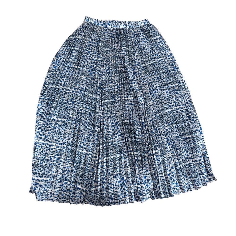 Hunter Bell blue and grey patterned midi skirt designer glamour modern
